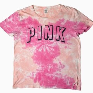 Victoria’s Secret PINK Campus Tie-Dye Short Sleeve Tee